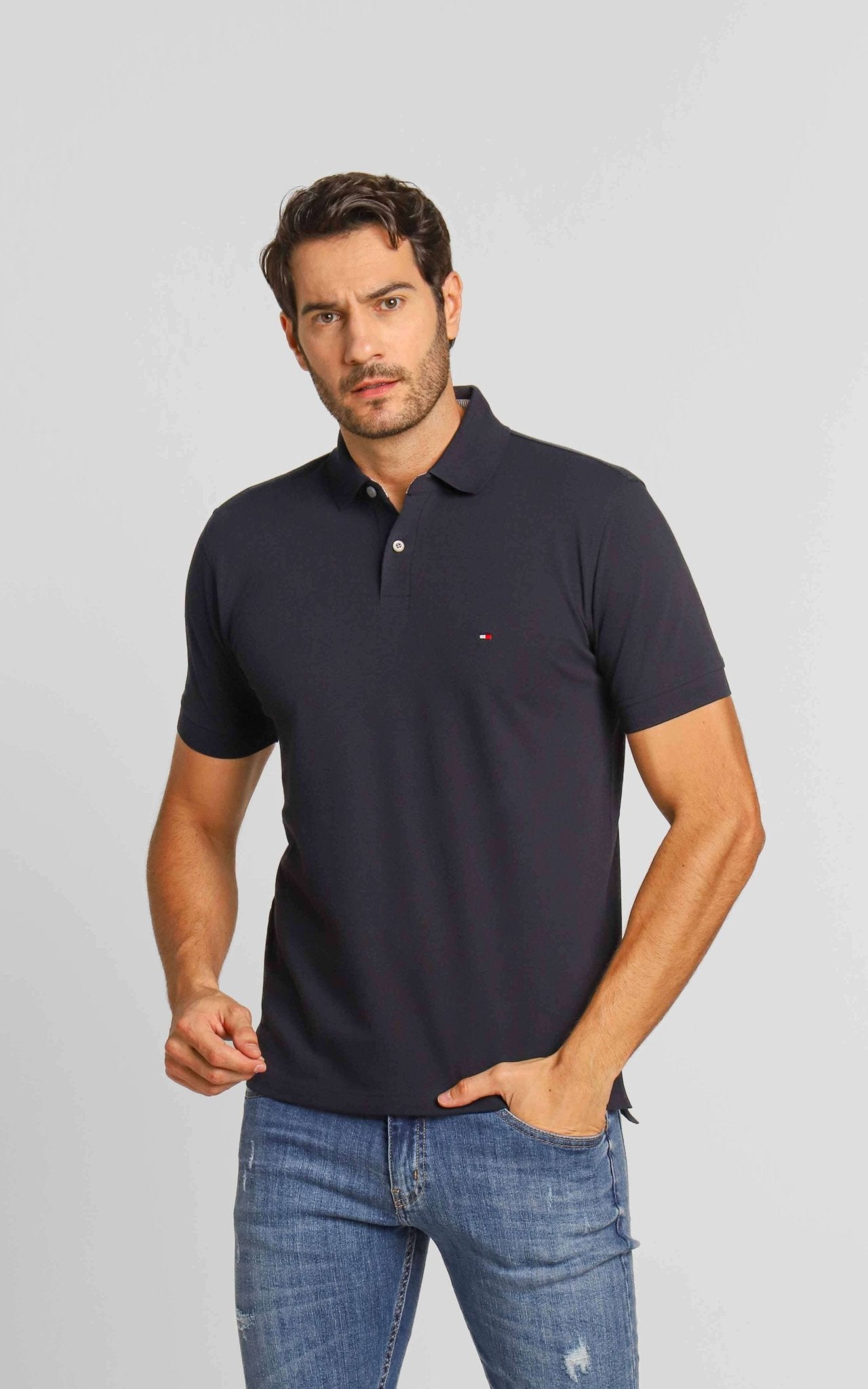 Polo Masculina Tommy Hilfiger Regular Fit Marinho 1985 - Henri Store