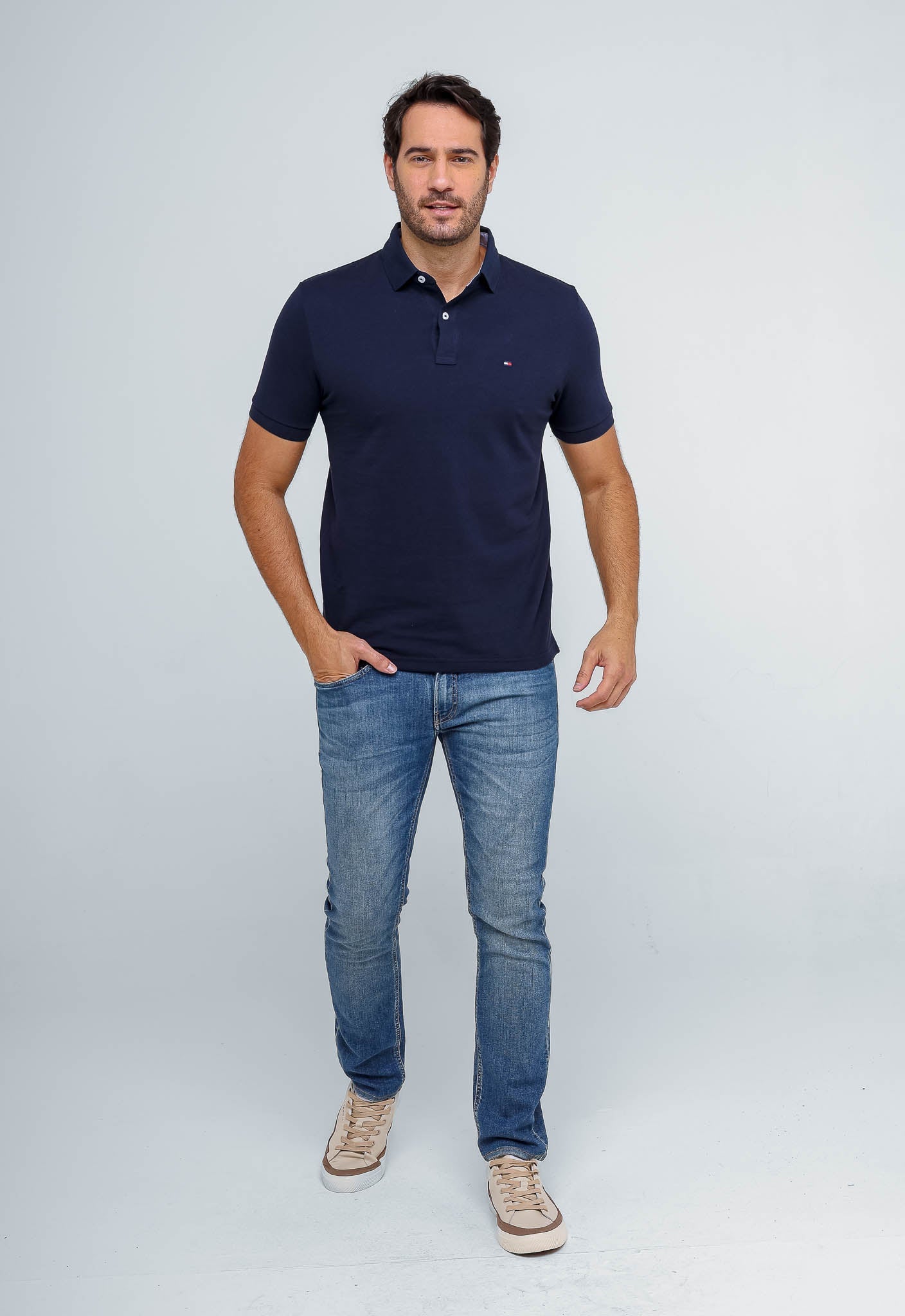 Polo Masculina Tommy Hilfiger Regular Fit Marinho - Henri Store