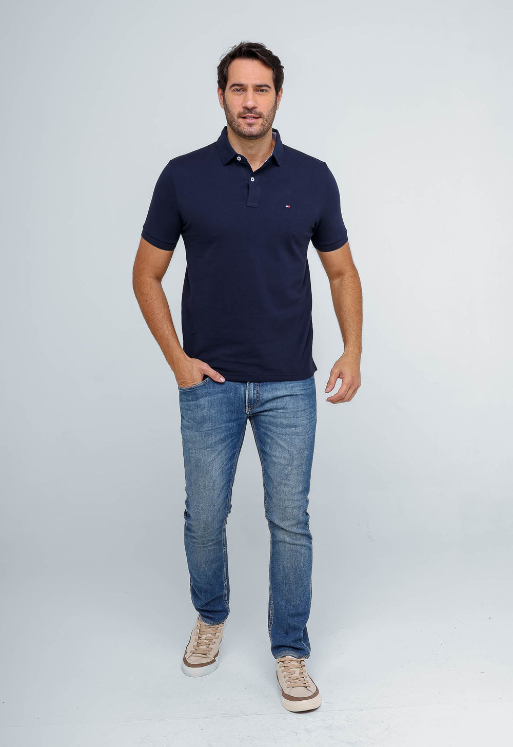 Polo Masculina Tommy Hilfiger Regular Fit Marinho - Henri Store