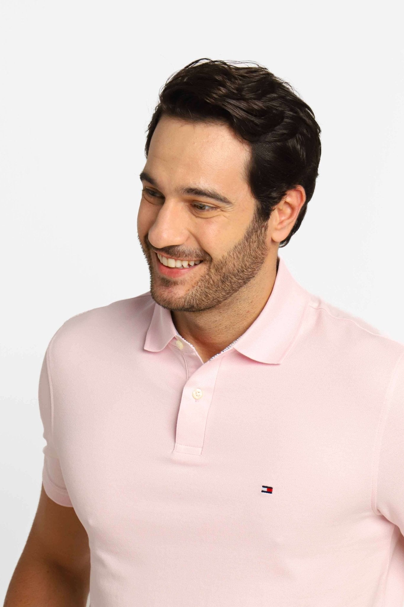 Polo Masculina Tommy Hilfiger Regular Fit Rosa Claro - Henri Store
