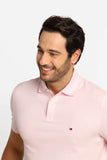 Polo Masculina Tommy Hilfiger Regular Fit Rosa Claro - Henri Store