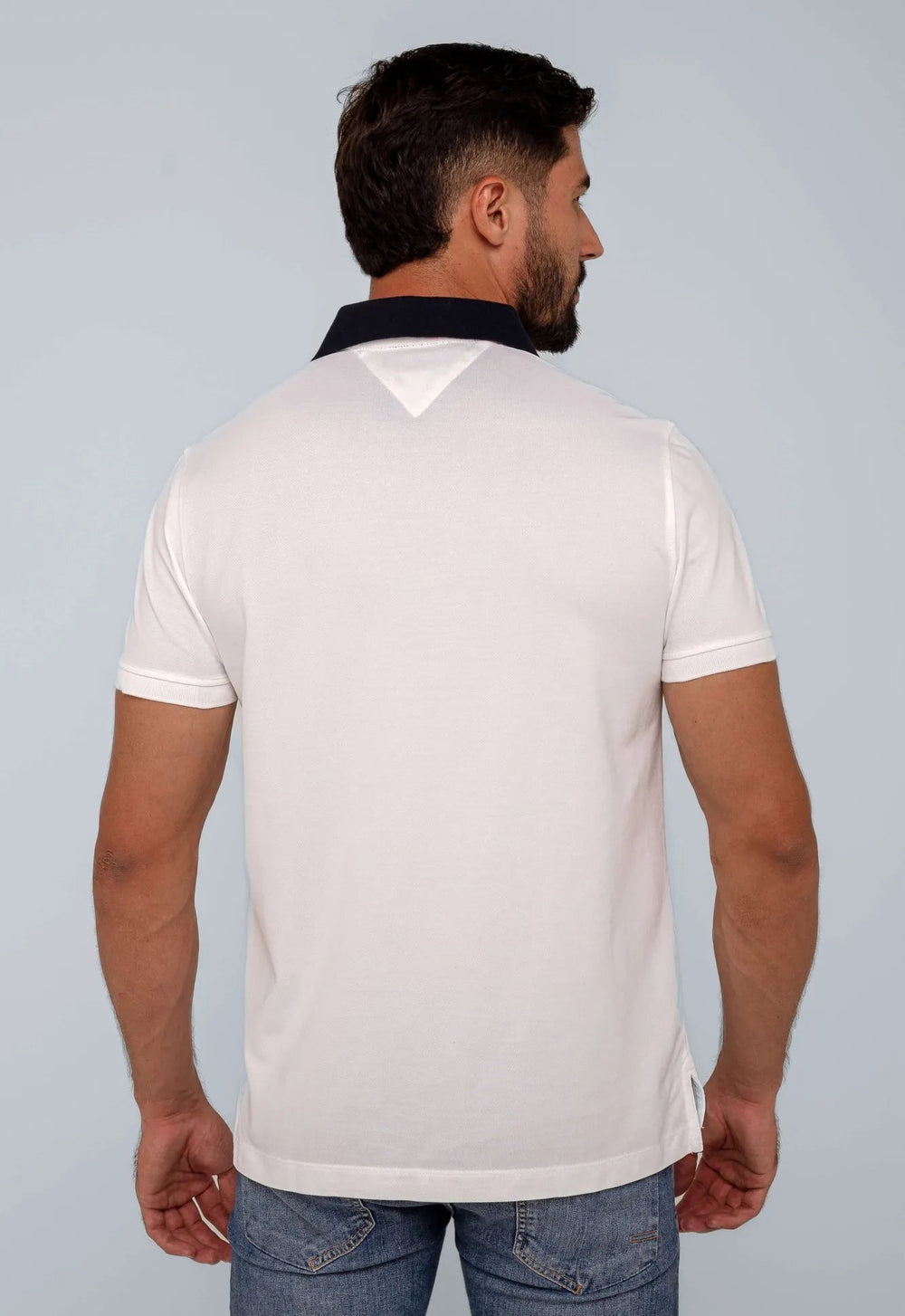 Polo Masculina Tommy Hilfiger Regular Fit Under Collar Branca - Henri Store