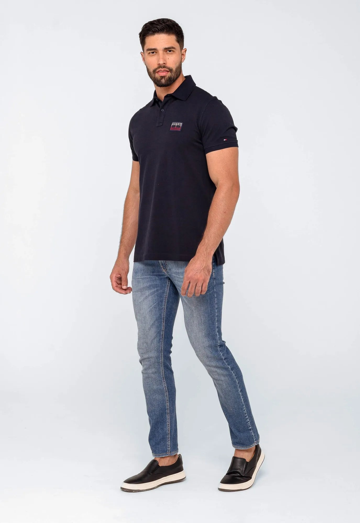 Polo Masculina Tommy Hilfiger Regular Fit Under Collar Marinho - Henri Store