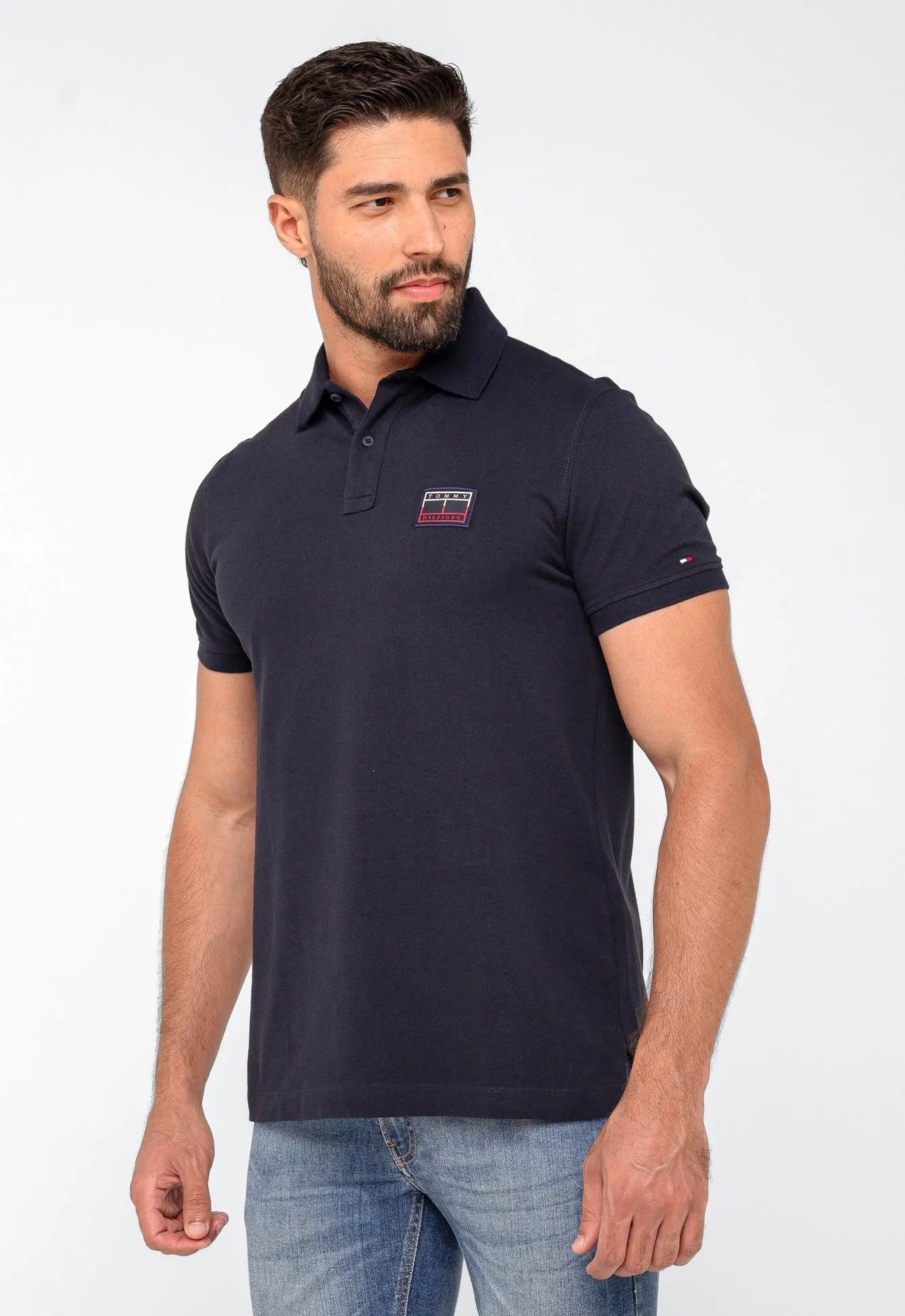 Polo Masculina Tommy Hilfiger Regular Fit Under Collar Marinho - Henri Store
