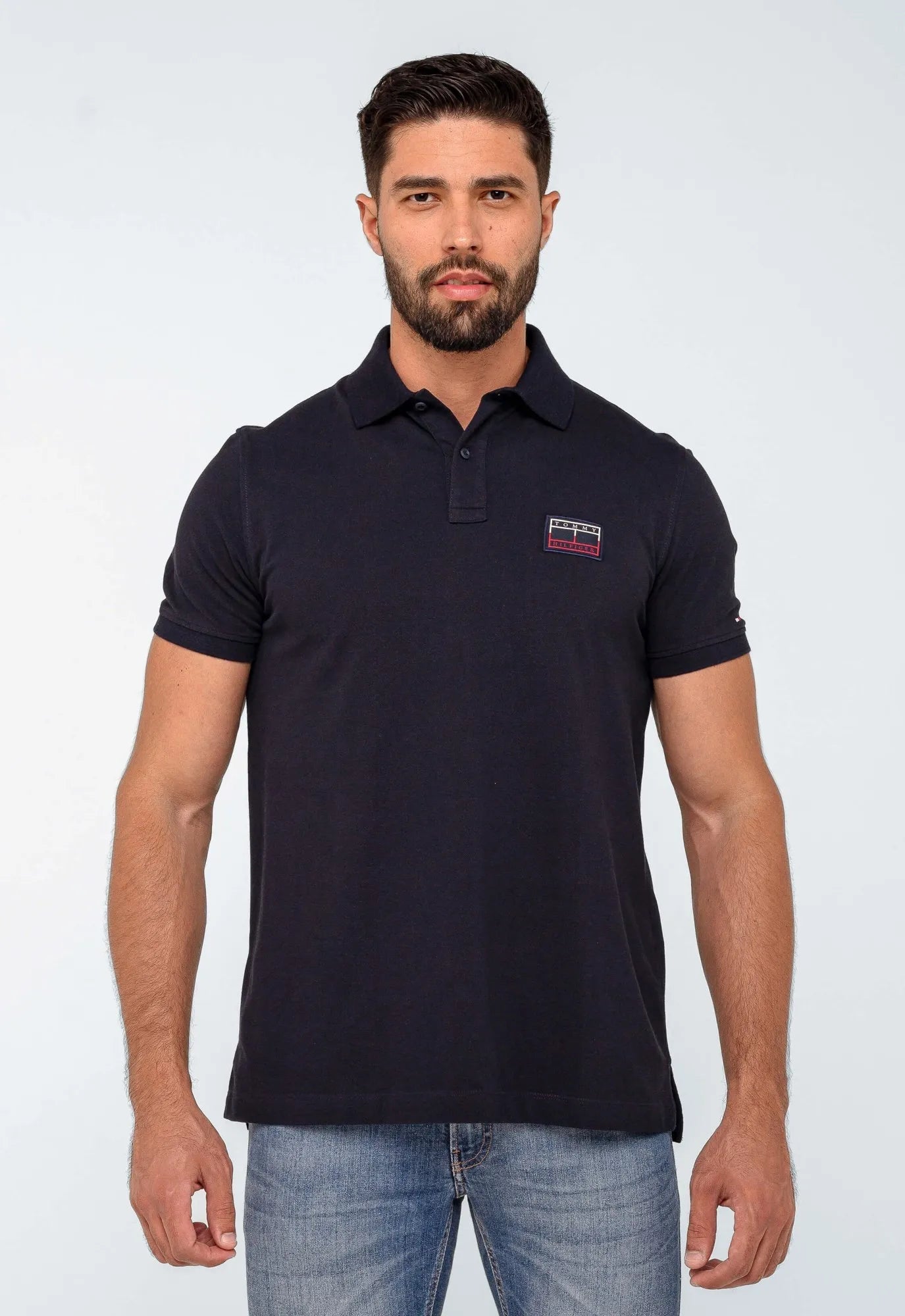 Polo Masculina Tommy Hilfiger Regular Fit Under Collar Marinho - Henri Store