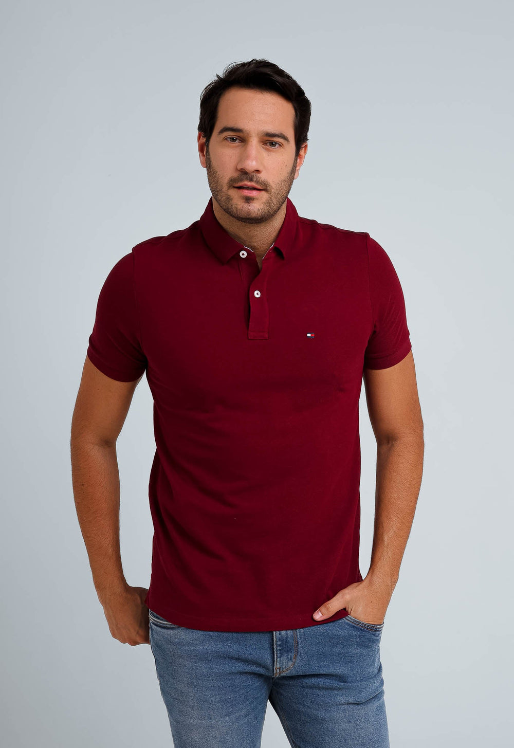 Polo Masculina Tommy Hilfiger Regular Fit Vinho - Henri Store