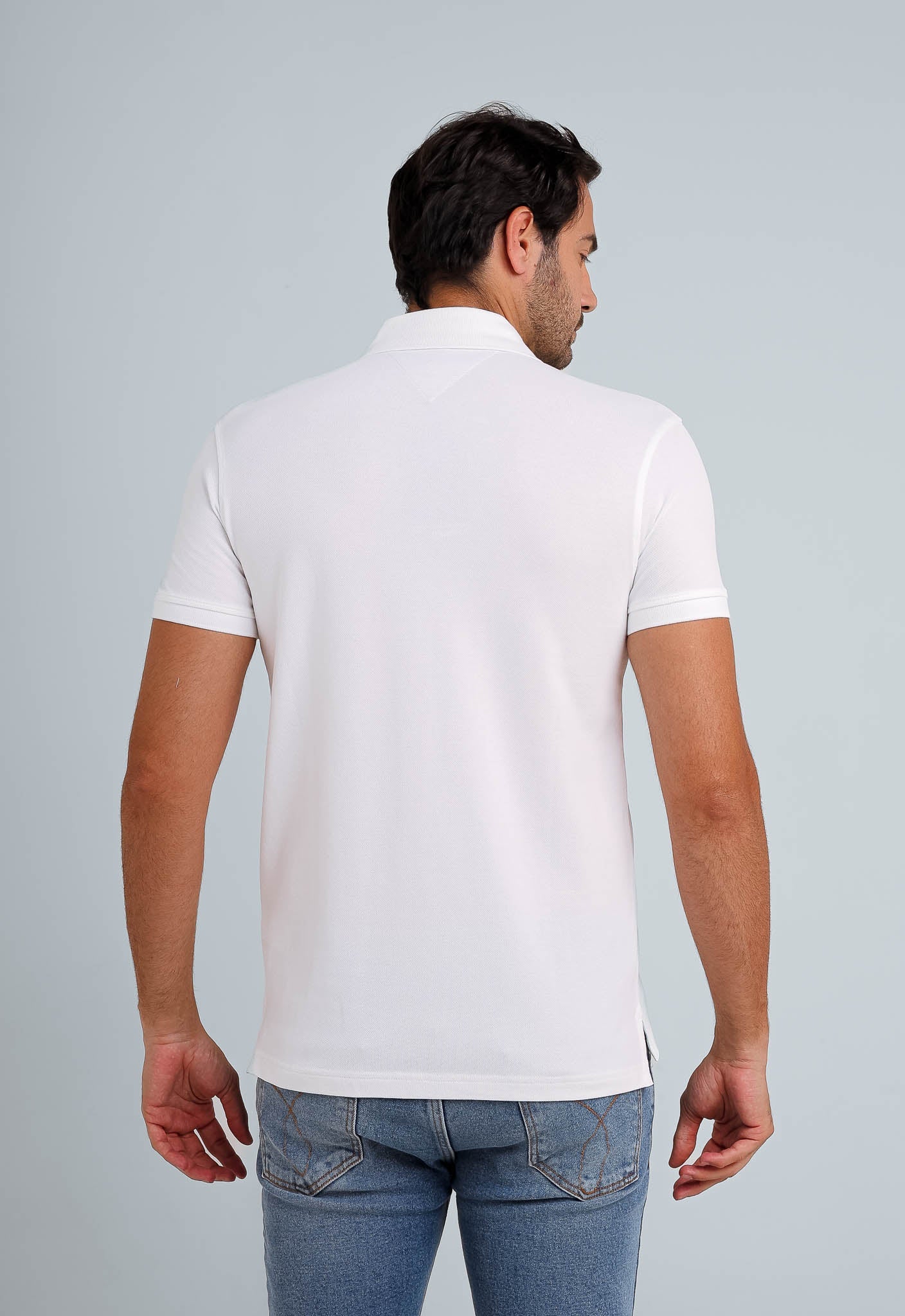 Polo Masculina Tommy Hilfiger Slim Fit Branca - Henri Store