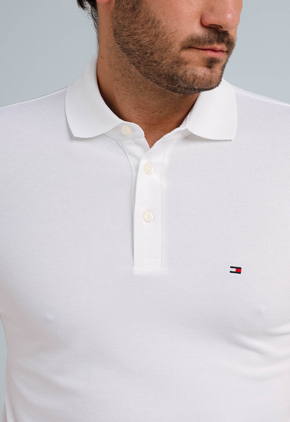Polo Masculina Tommy Hilfiger Slim Fit Branca - Henri Store