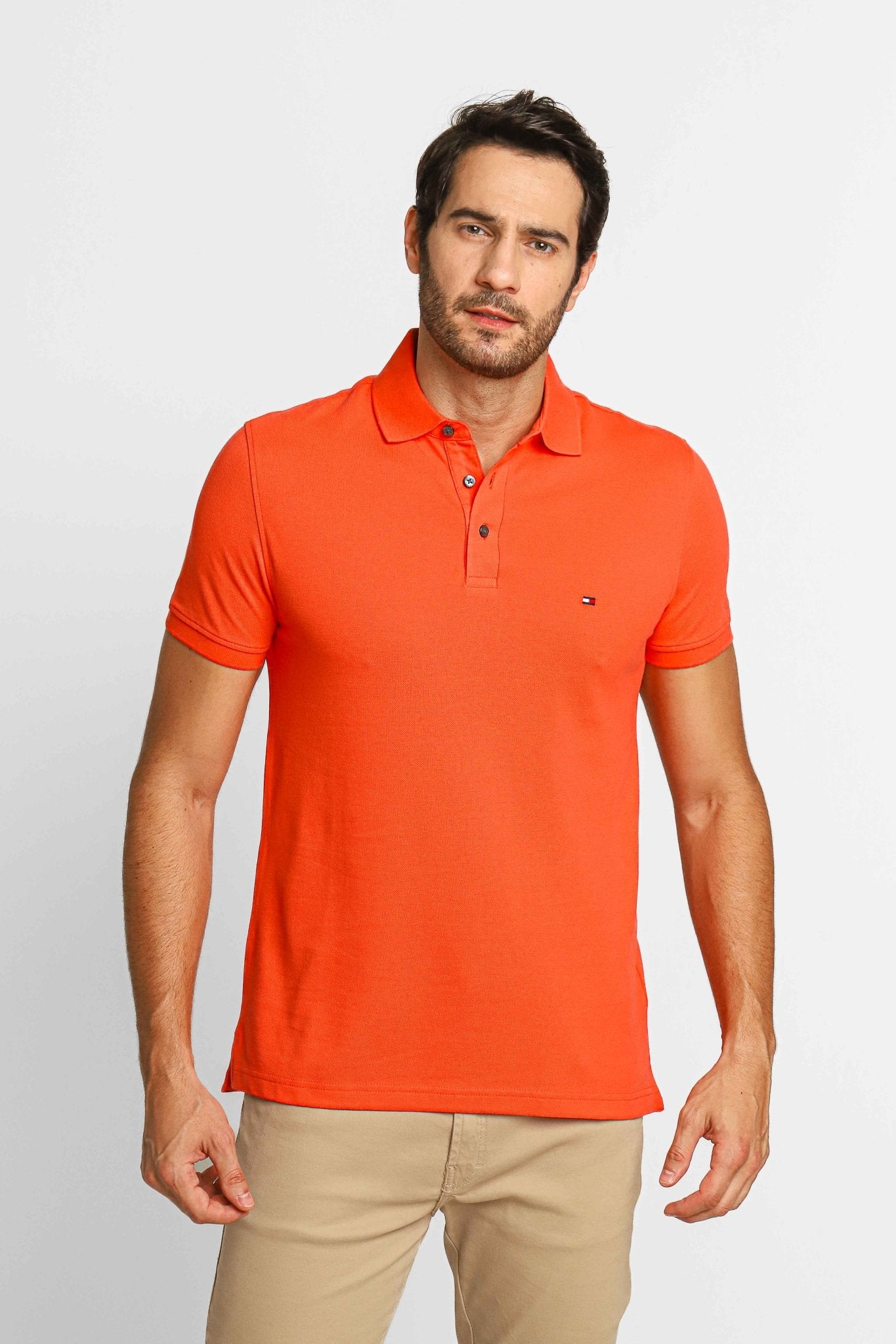 Polo Masculina Tommy Hilfiger Slim Fit Coral - Henri Store