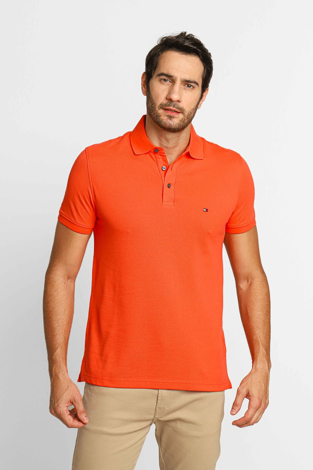 Polo Masculina Tommy Hilfiger Slim Fit Coral - Henri Store
