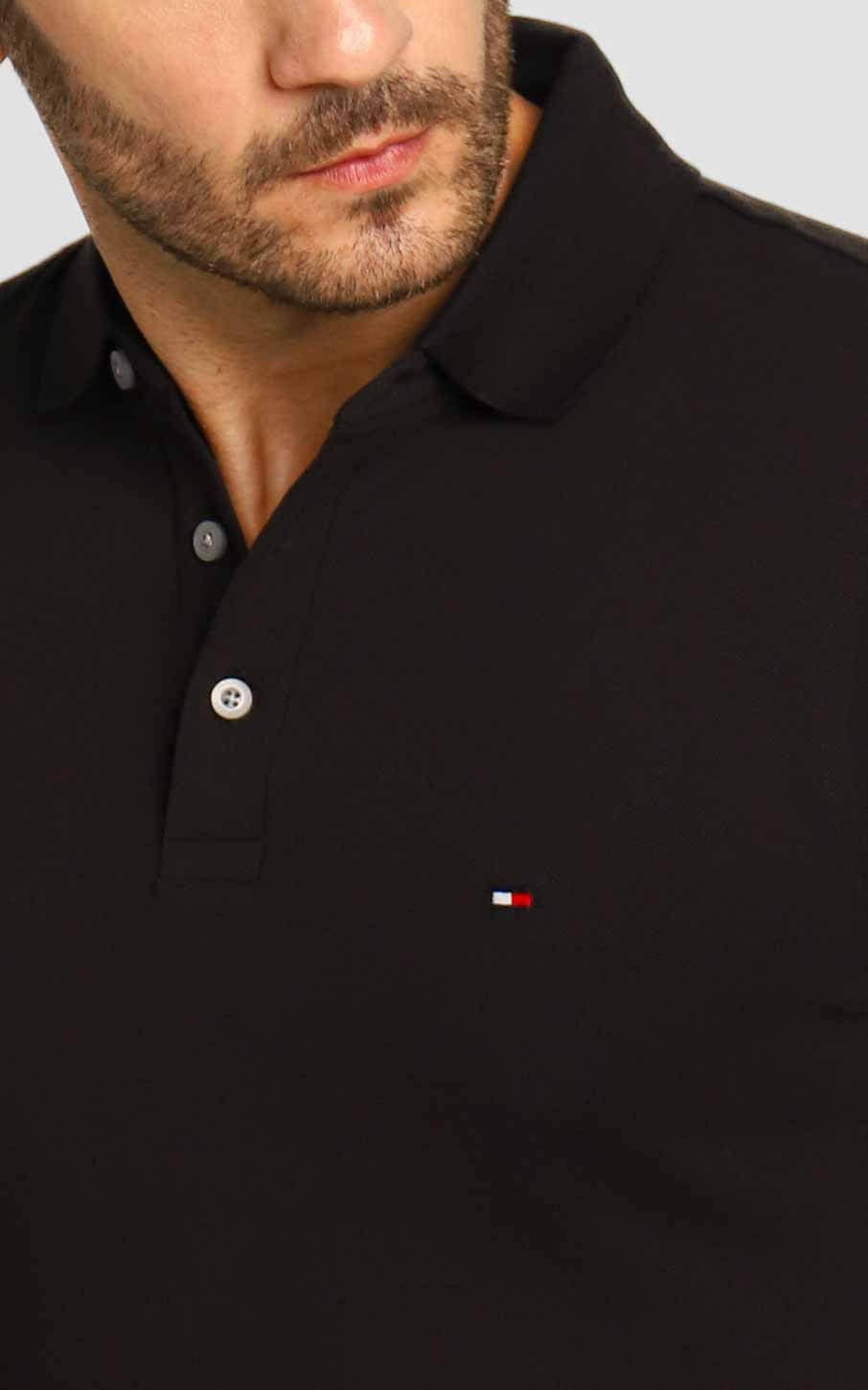 Polo Masculina Tommy Hilfiger Slim Fit Preto - Henri Store