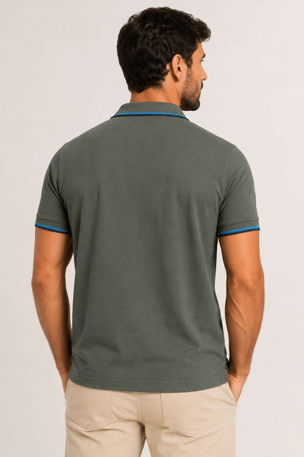 Polo Piquet Classic Ellus Verde Militar Gola - Henri Store