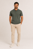 Polo Piquet Classic Ellus Verde Militar Gola - Henri Store