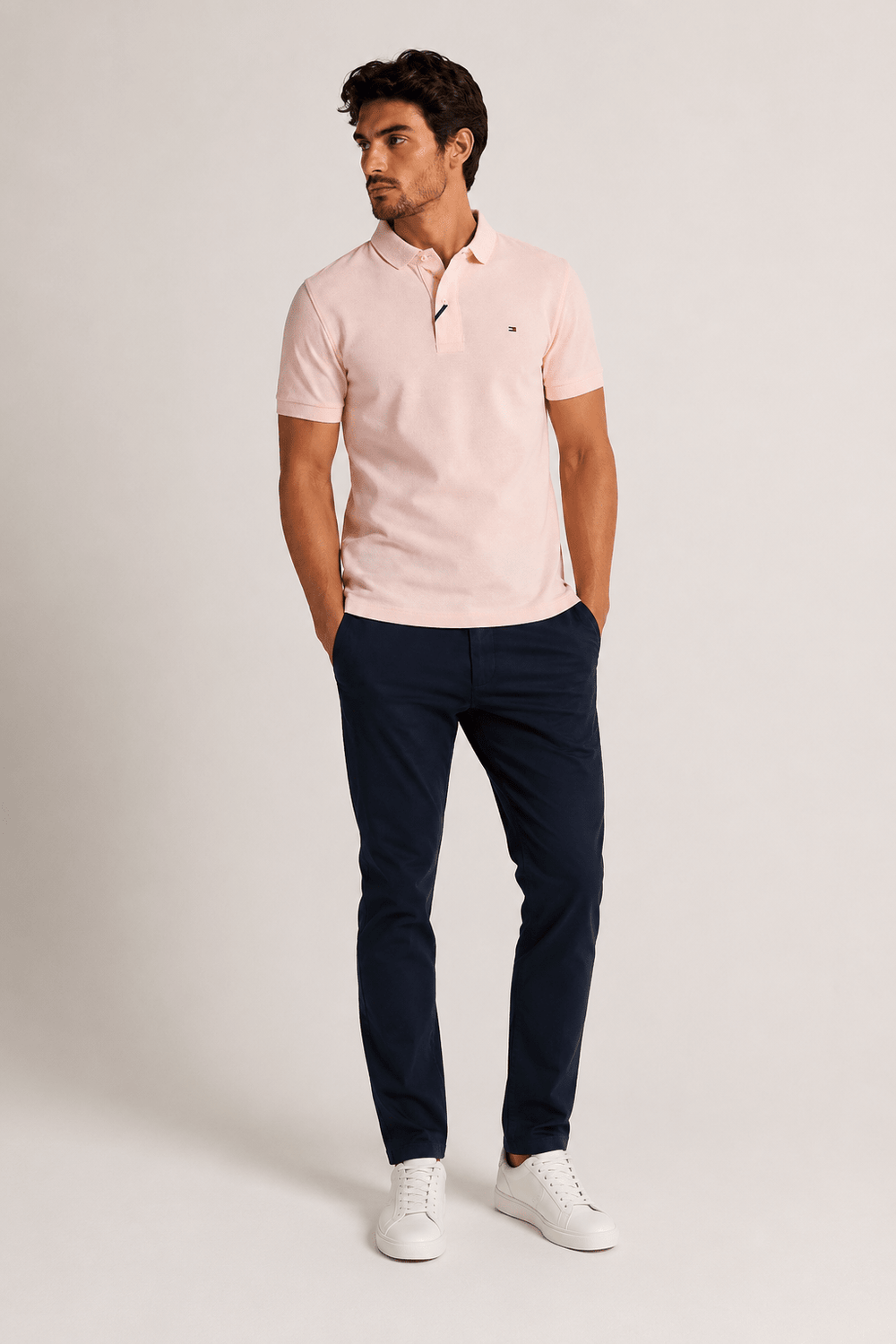 Polo Regular Fit Tommy Hilfiger Rosa Bebê - Henri Store