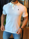 Polo RL Branco Small Poney Azul Marinho - Henri Store