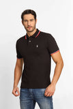 Polo RL Preta Friso Gola Small Poney Branco - Sale - Henri Store