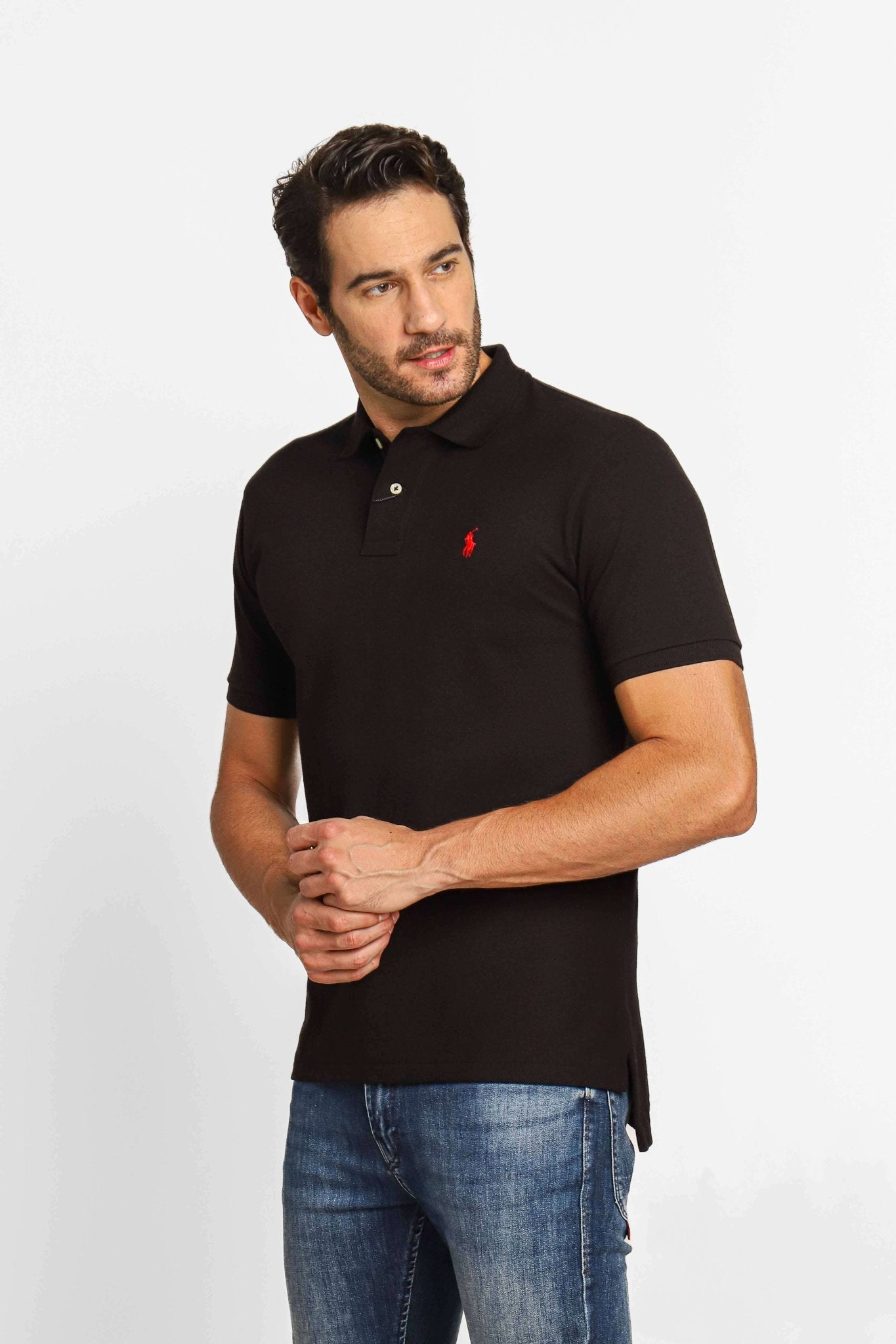 Polo RL Preta Small Poney Vermelho - Henri Store