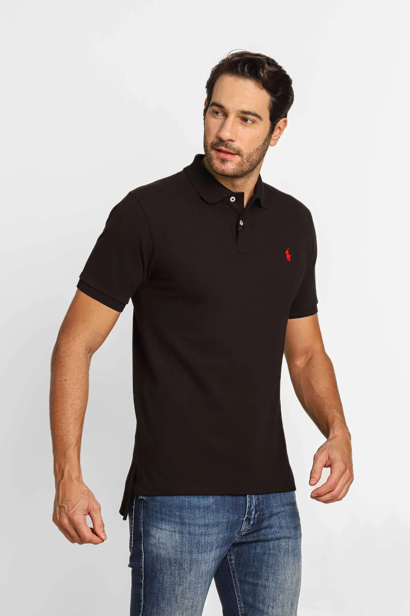 Polo RL Preta Small Poney Vermelho - Henri Store