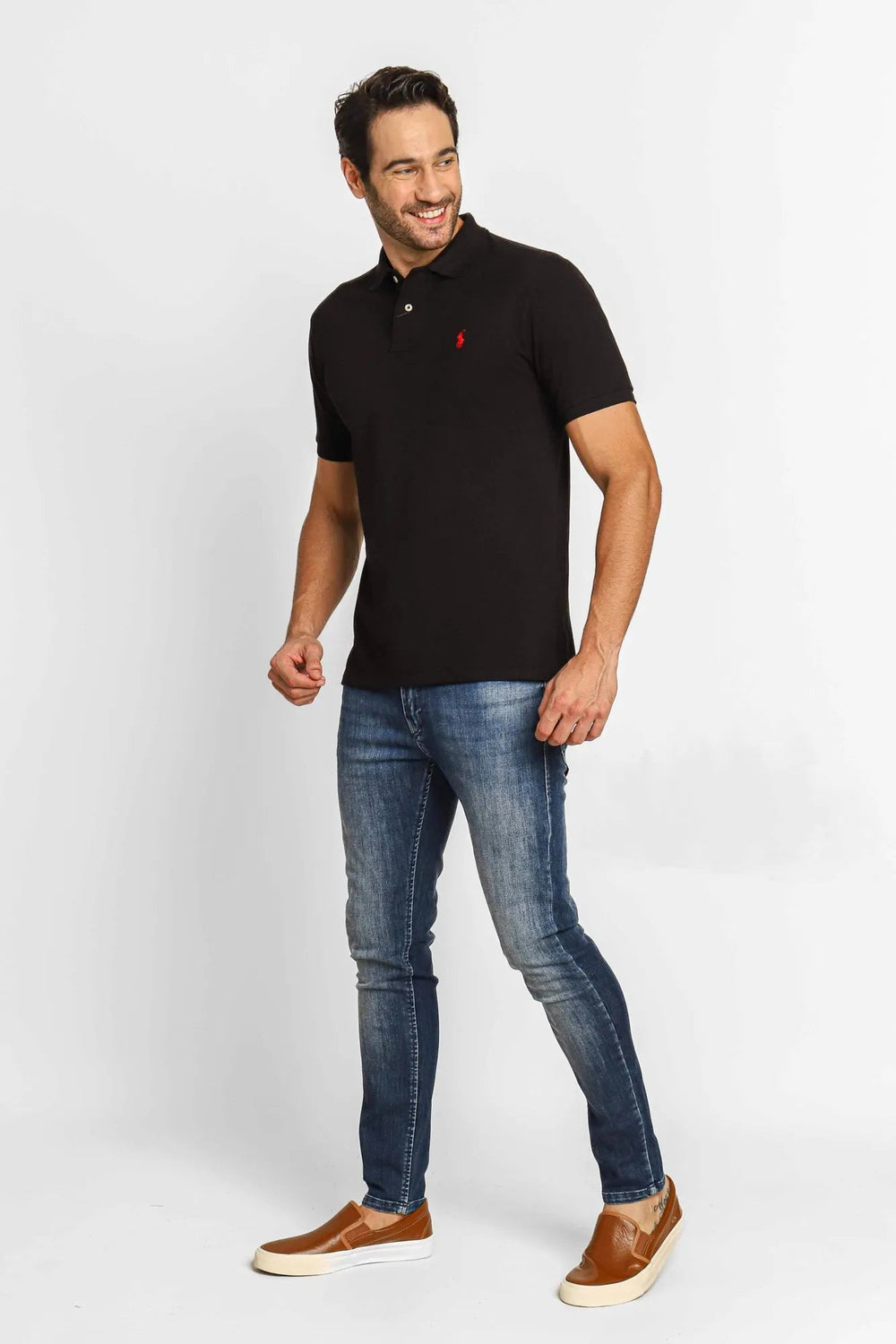 Polo RL Preta Small Poney Vermelho - Henri Store