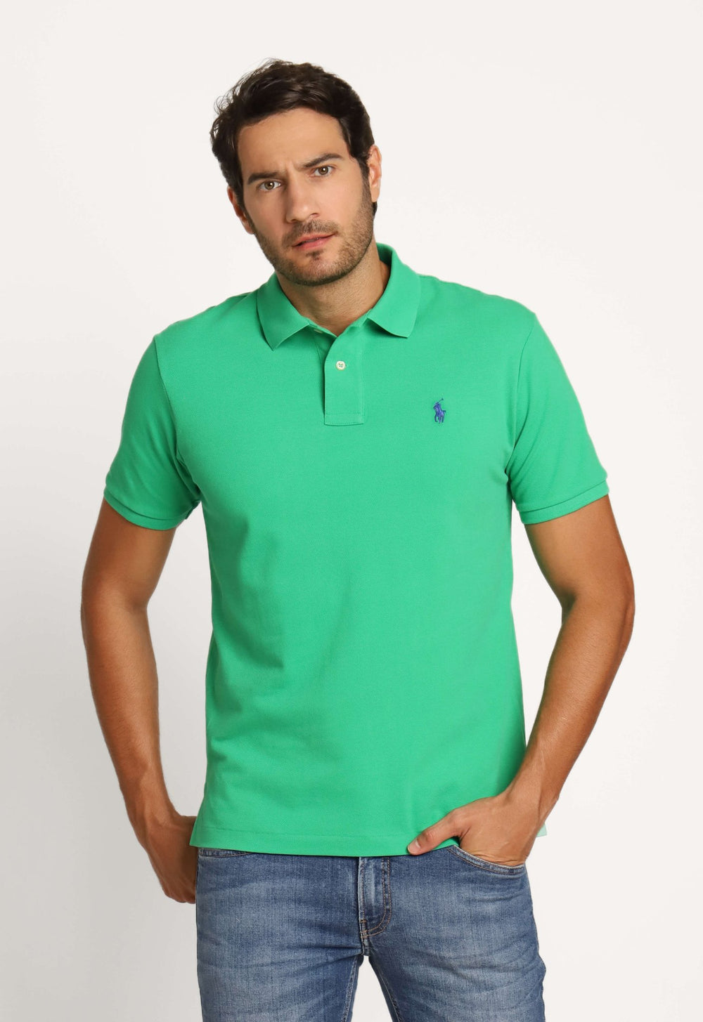 Polo RL Verde Claro Small Poney Azul - Henri Store