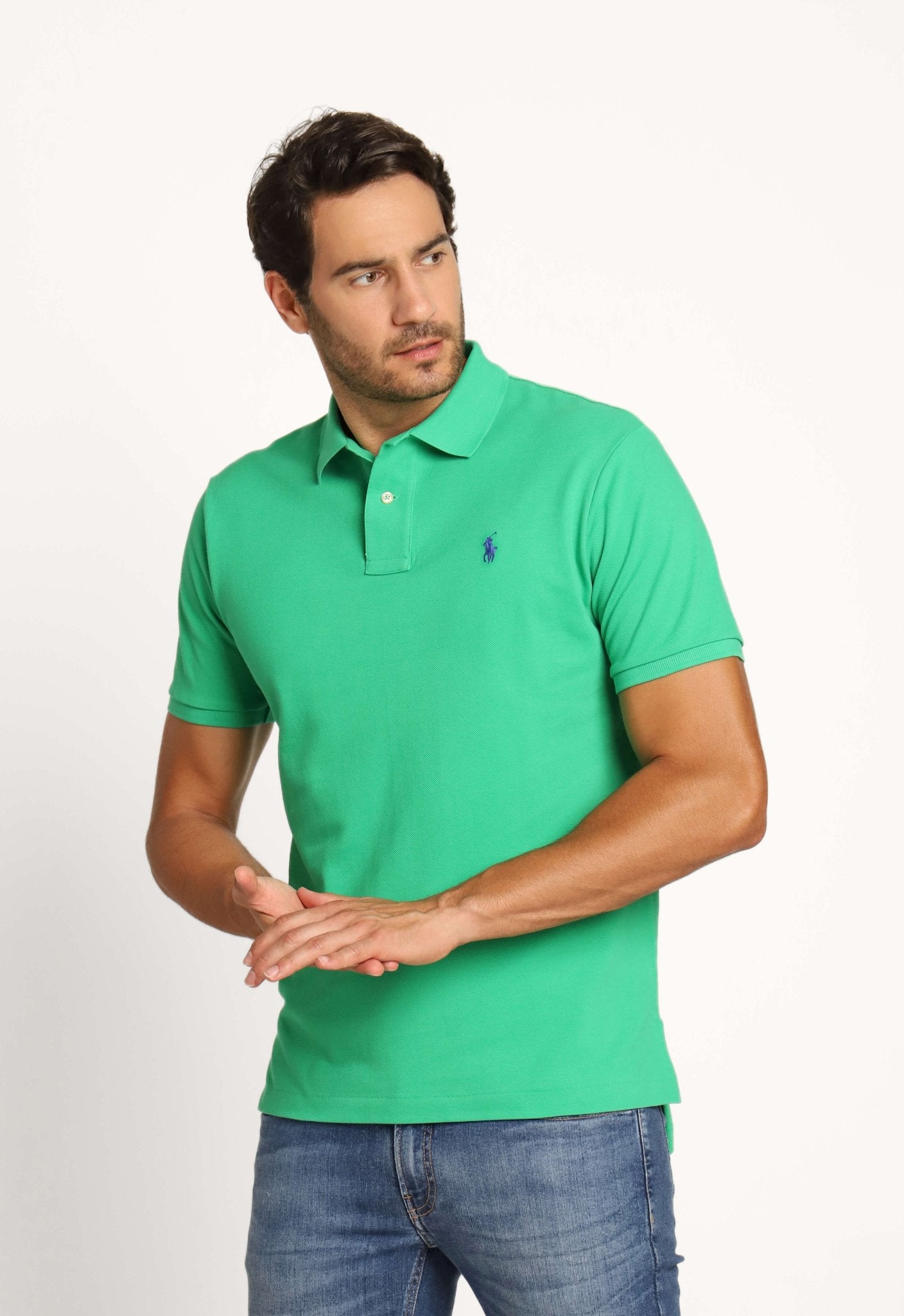 Polo RL Verde Claro Small Poney Azul - Henri Store