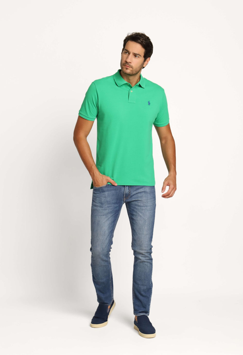Polo RL Verde Claro Small Poney Azul - Henri Store