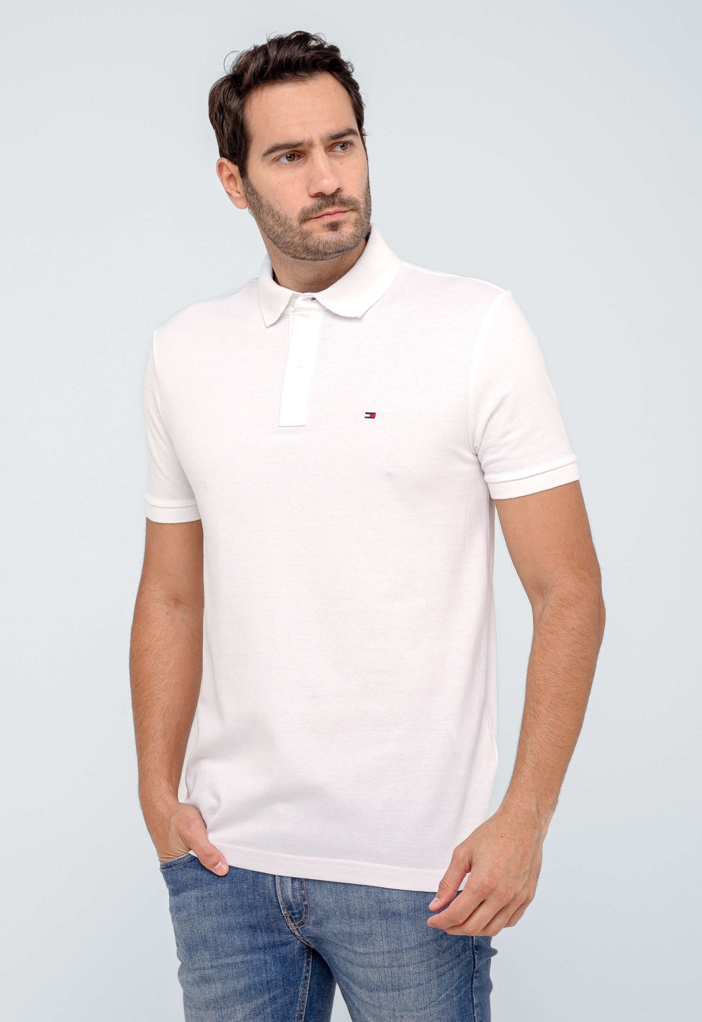 Polo Tommy Hilfiger Coupe Regular Fit Branca - Henri Store