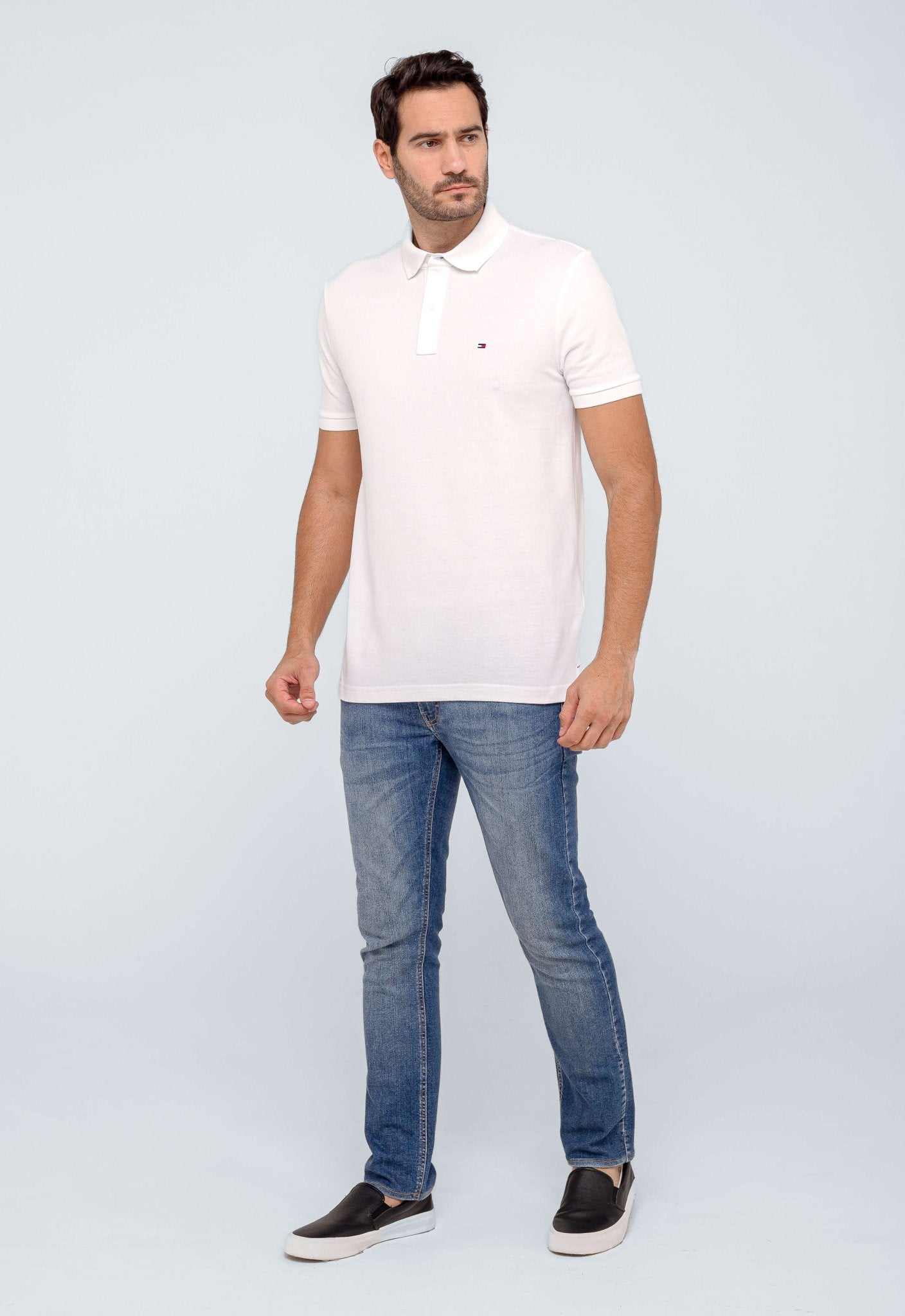 Polo Tommy Hilfiger Coupe Regular Fit Branca - Henri Store