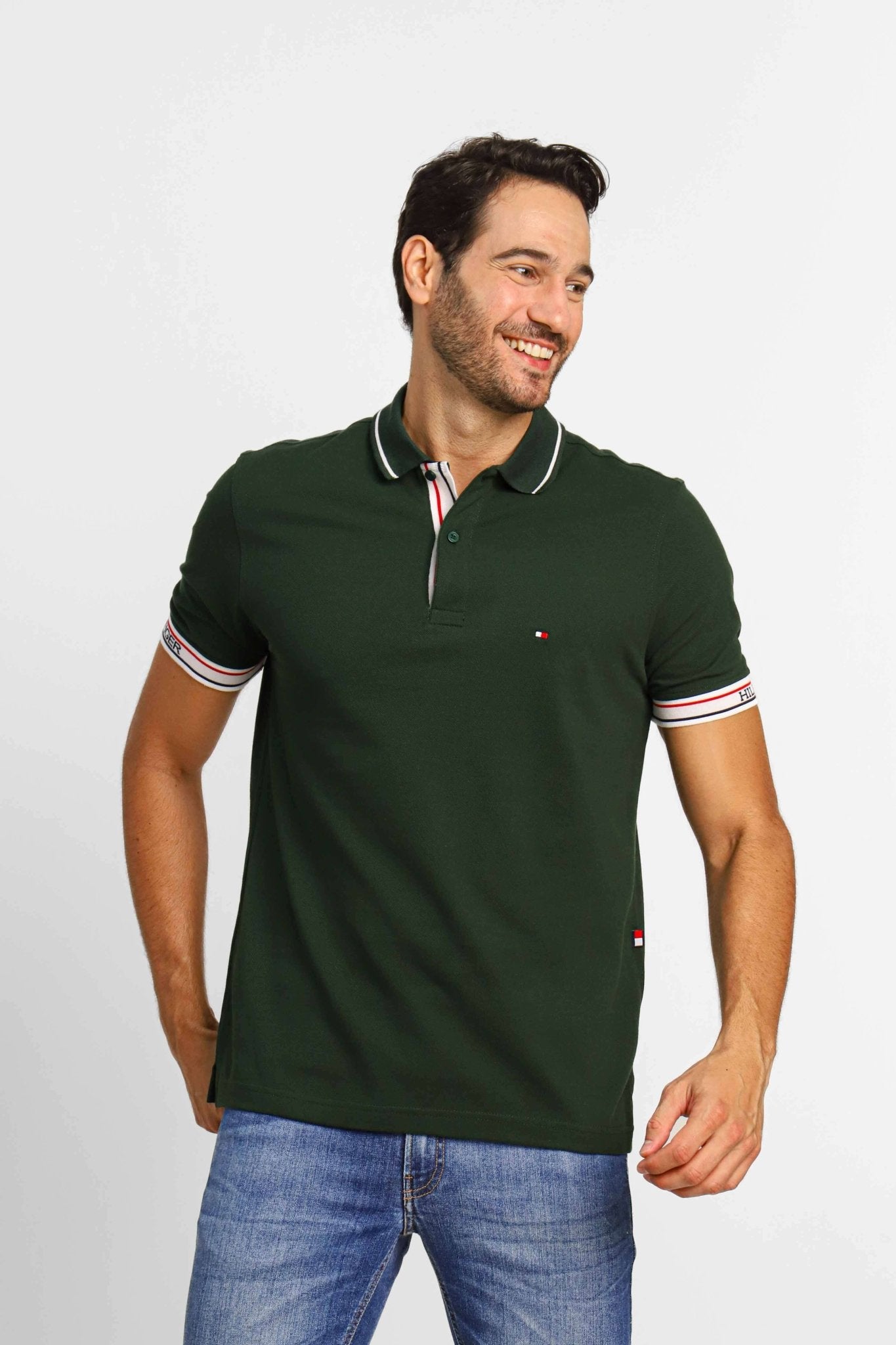 Polo Tommy Hilfiger Logo Punho Verde - Henri Store