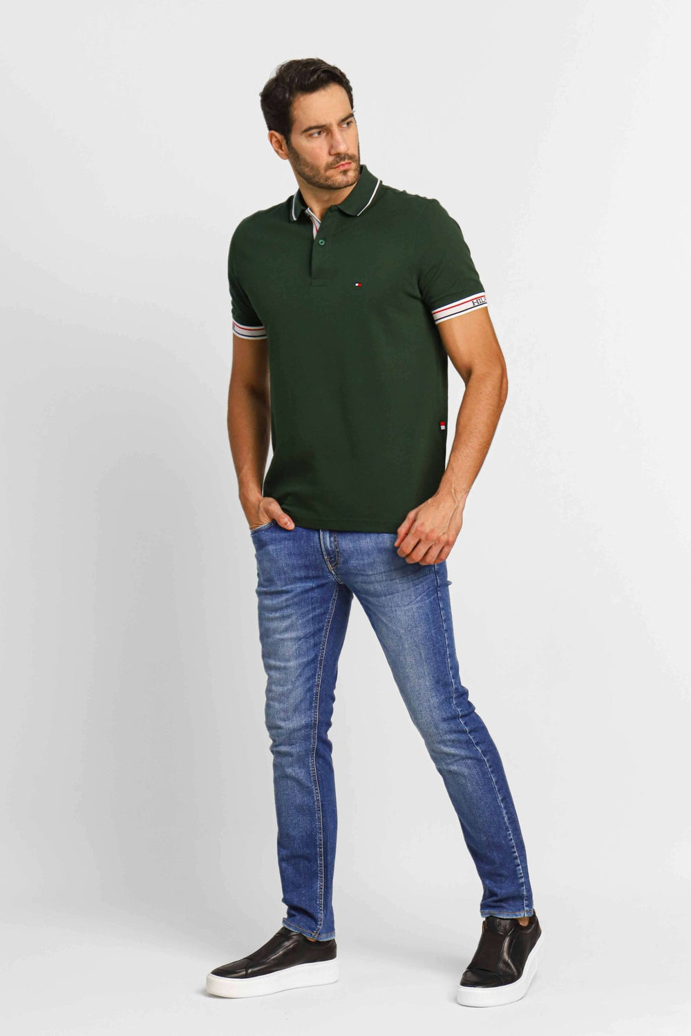 Polo Tommy Hilfiger Logo Punho Verde - Henri Store