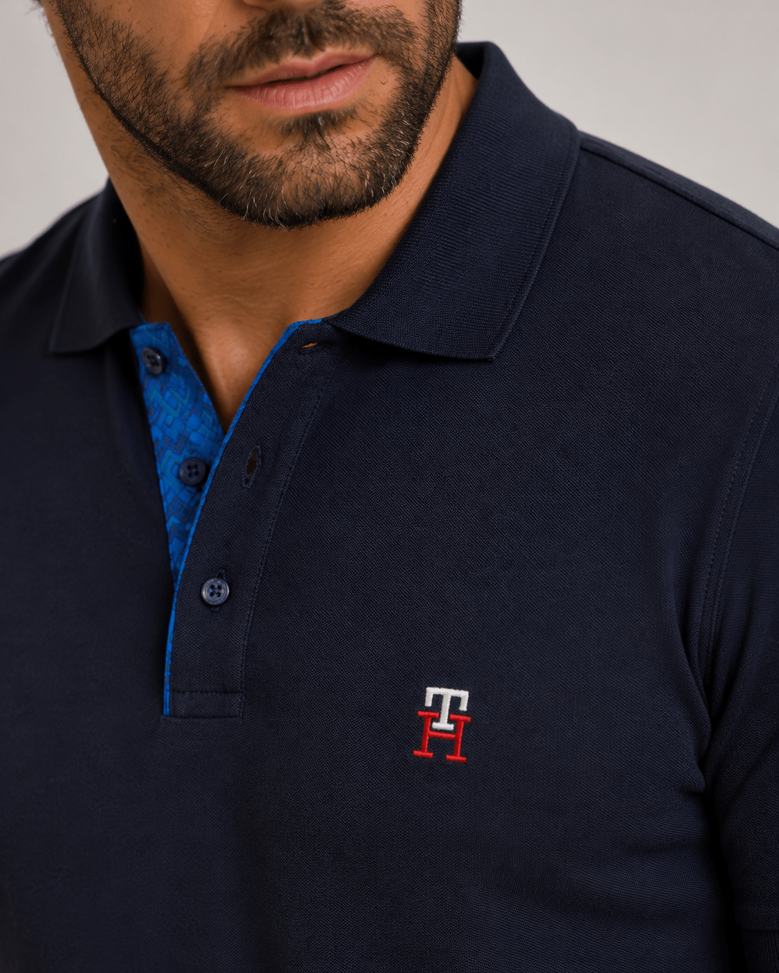 Polo Tommy Hilfiger Monogram Placket Marinho - Henri Store