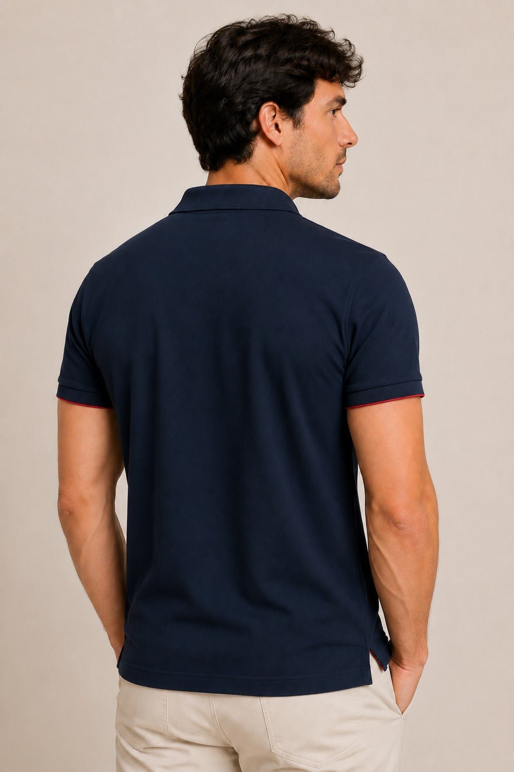 Polo Tommy Hilfiger Regular Fit Modal Zip Marinho - Henri Store