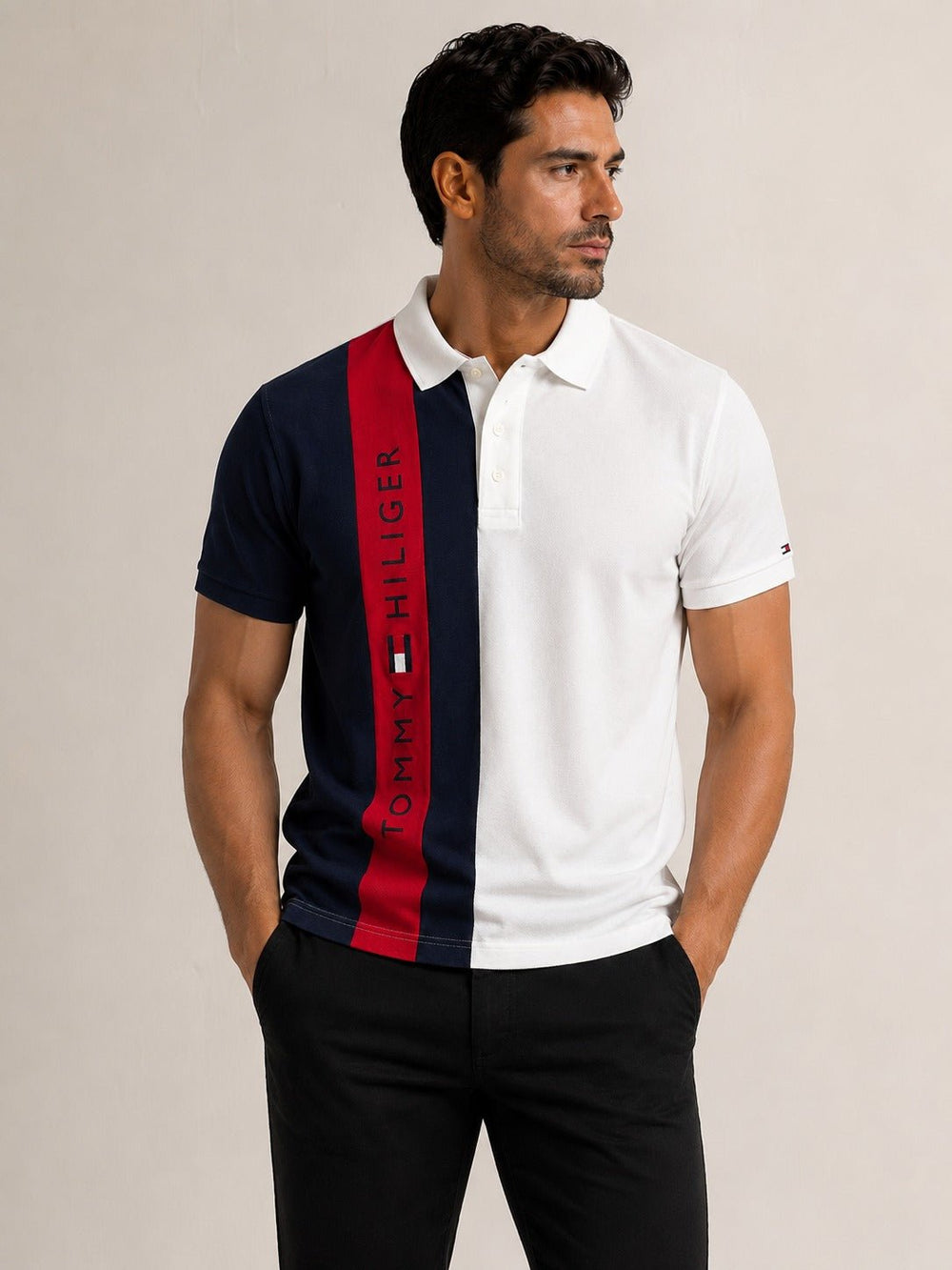 Polo Tommy Hilfiger Regular Fit Vertical Colorblock - Henri Store