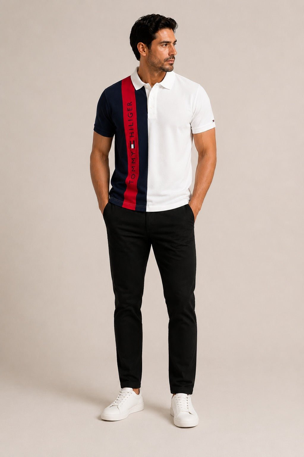 Polo Tommy Hilfiger Regular Fit Vertical Colorblock - Henri Store