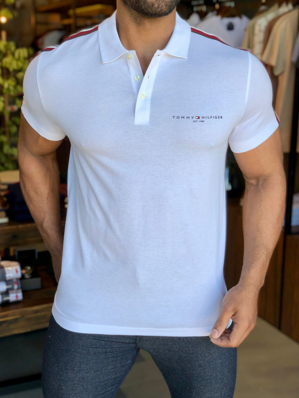 Polo Tommy Hilfiger Shoulder Branca - Henri Store