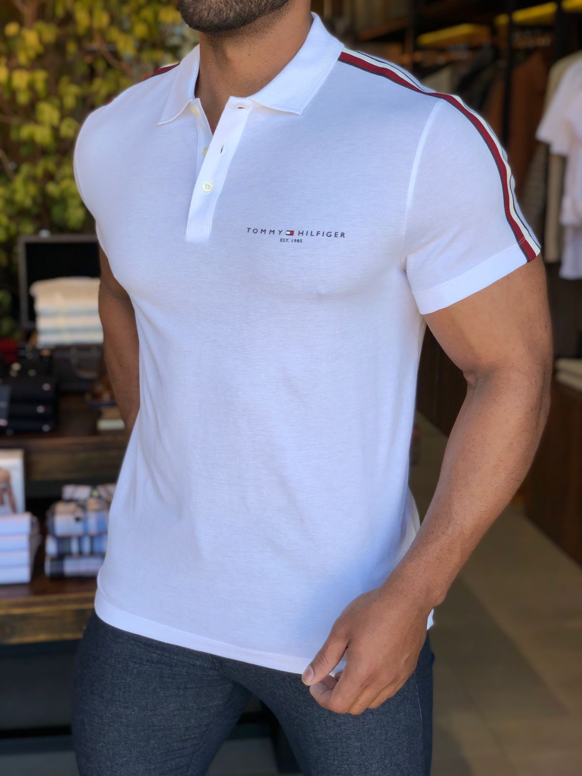 Polo Tommy Hilfiger Shoulder Branca - Henri Store