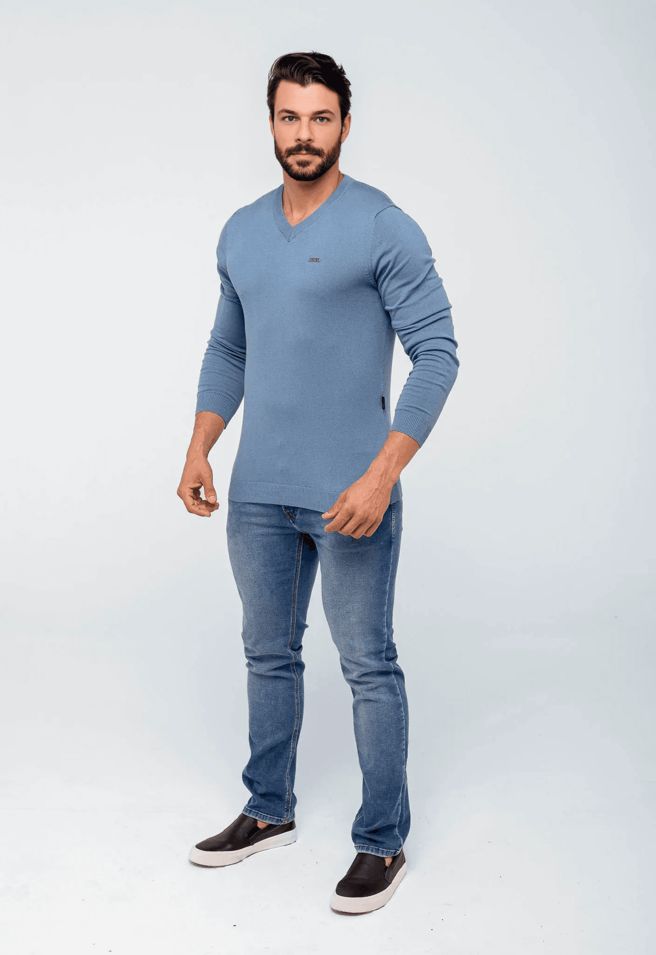 Suéter Armani Exchange Básico Azul Capri