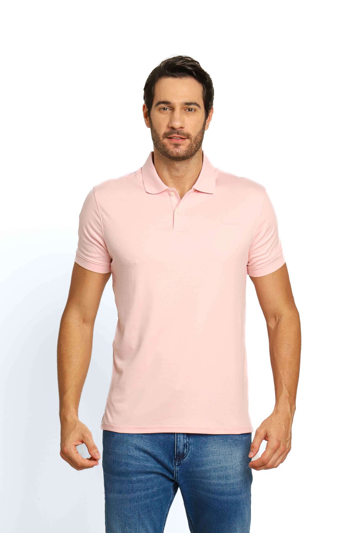 Polo Masculina Calvin Klein Interlock Liquid Touch Rosa Claro