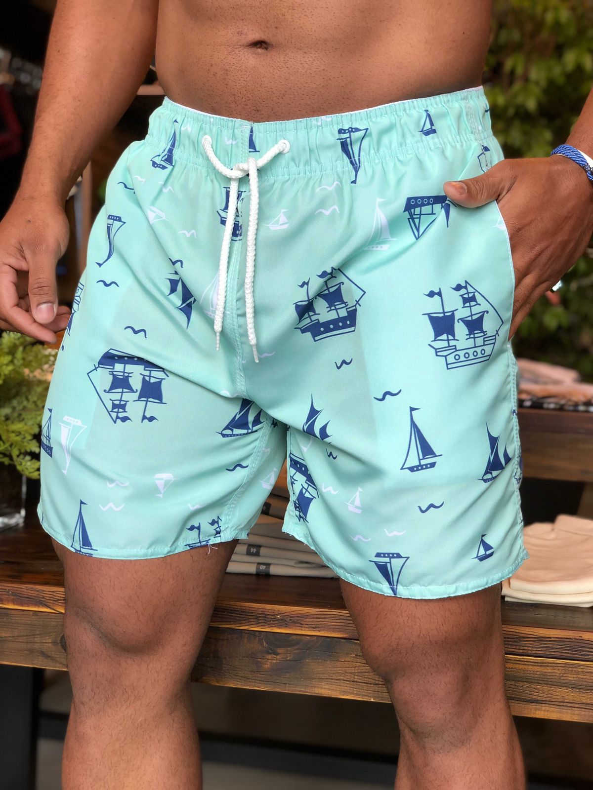 Short Beach Dom Henrico Verde / Barco - Henri Store