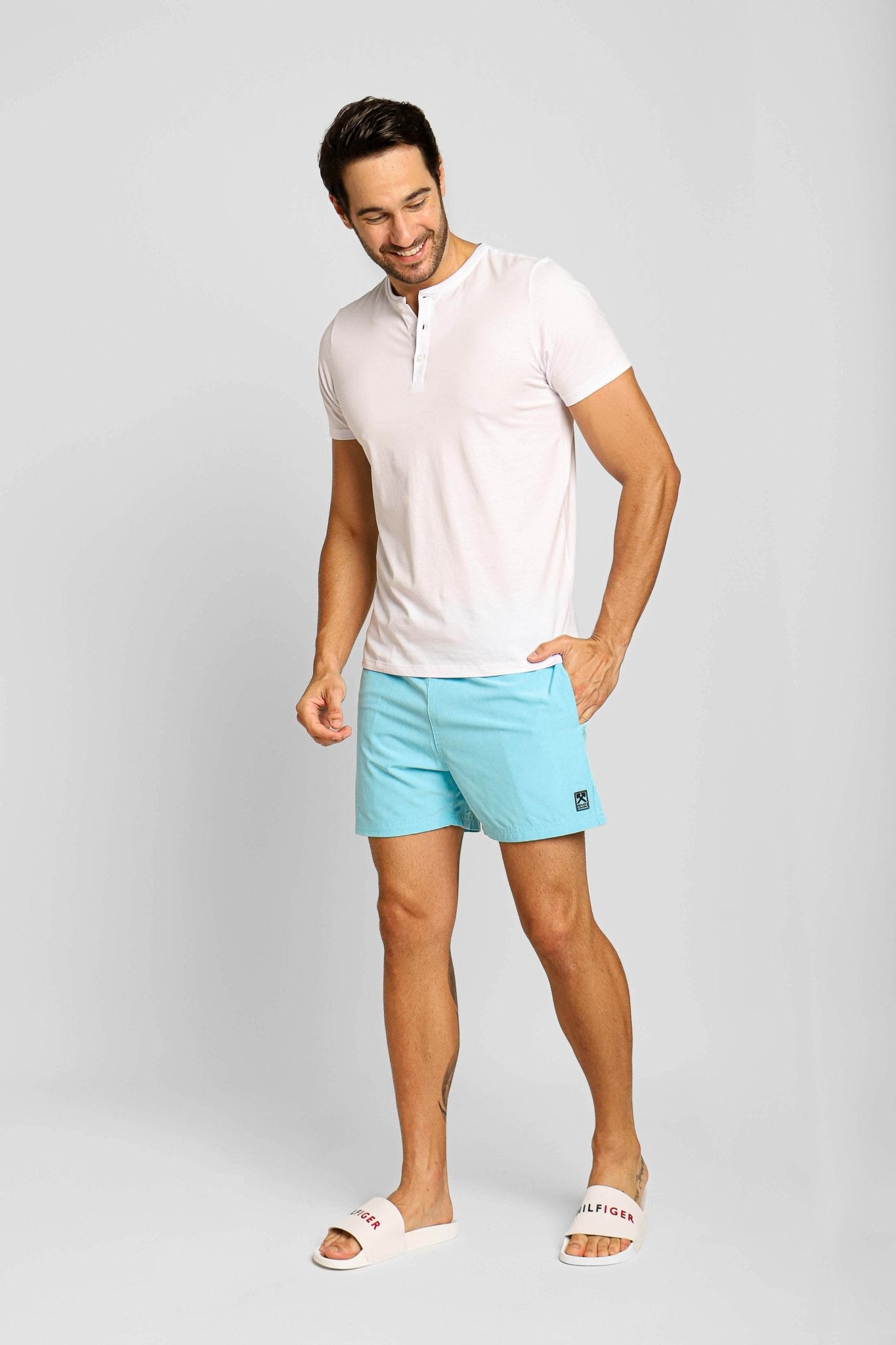 Short Boxer Eleven Basico Texturizado Azul - Henri Store
