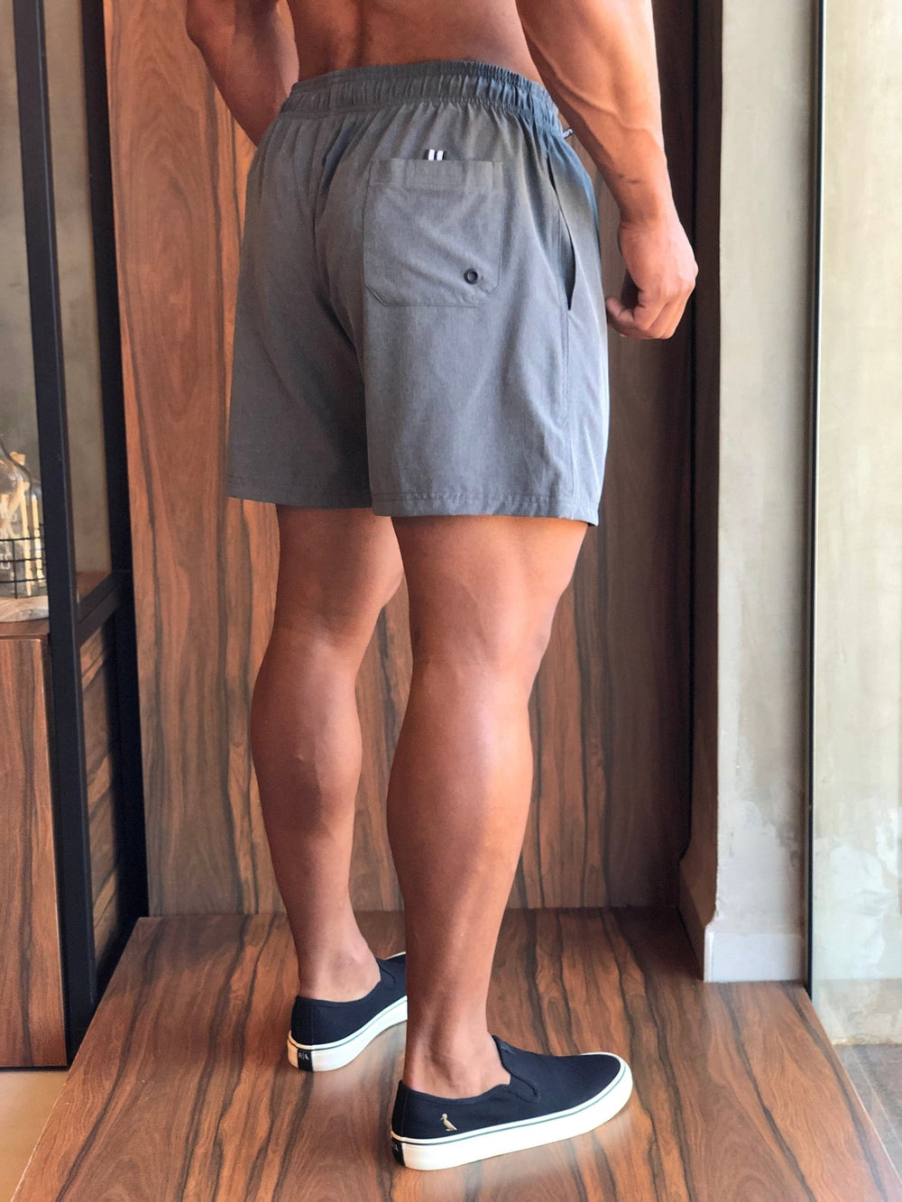 Short Boxer Eleven Basico Texturizado Cinza Chumbo - Henri Store