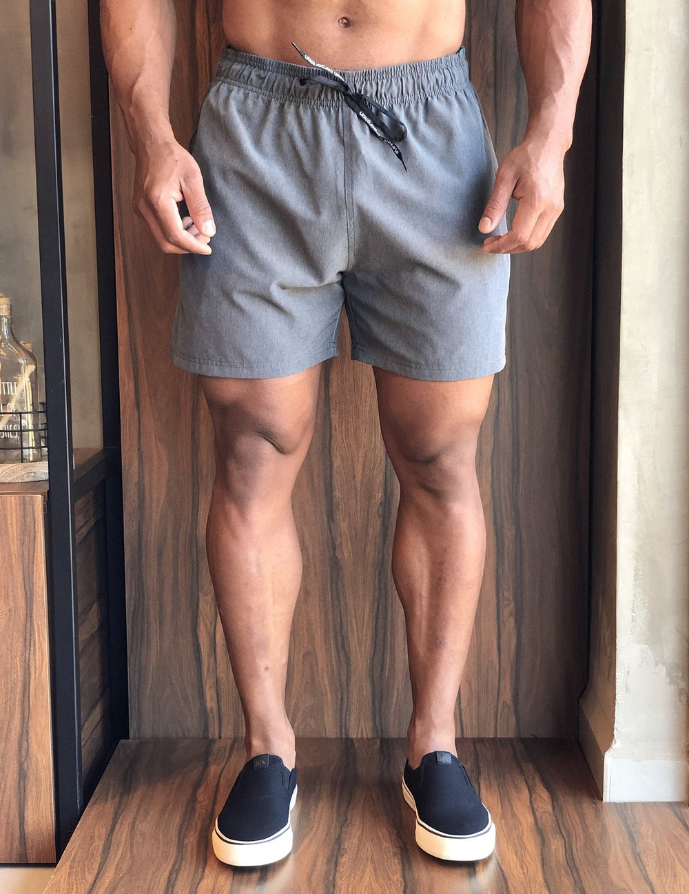 Short Boxer Eleven Basico Texturizado Cinza Chumbo - Henri Store