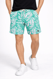 Short Praia Sergio K Estampa Folhagem Contraste Rosa - Henri Store