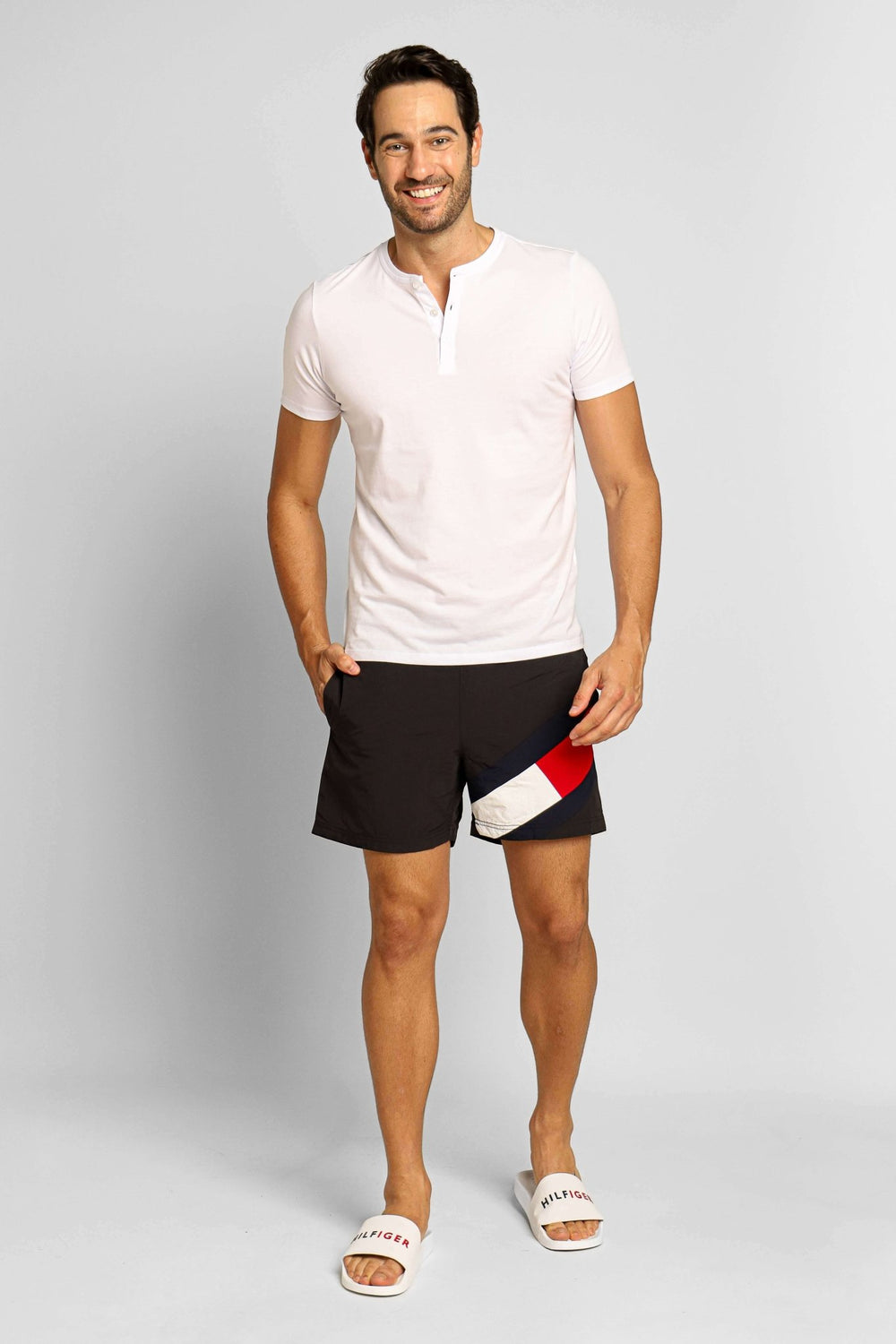 Short Tommy Hilfiger Drawstring Flag Preto - Henri Store