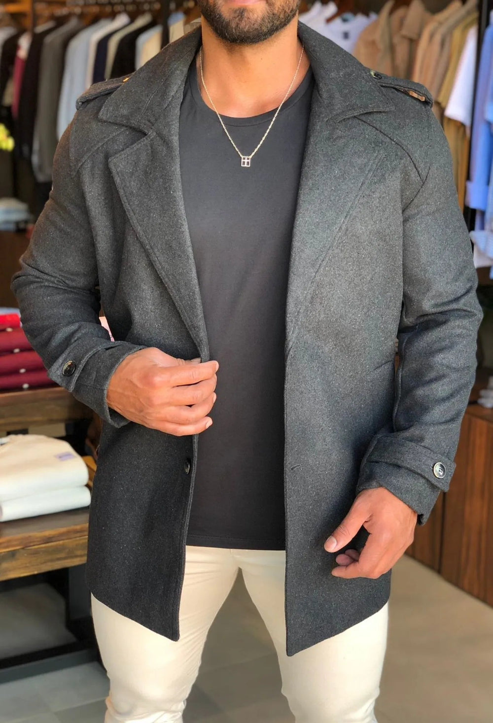 Sobretudo Dom Henrico Suede - Live - Henri Store