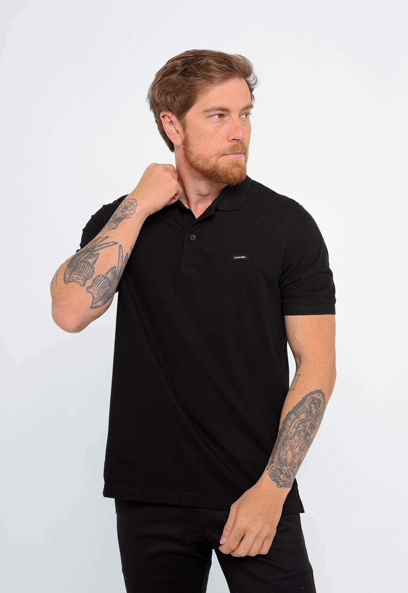 Polo Calvin Klein Slim Fit Piquet Logo Peito.
