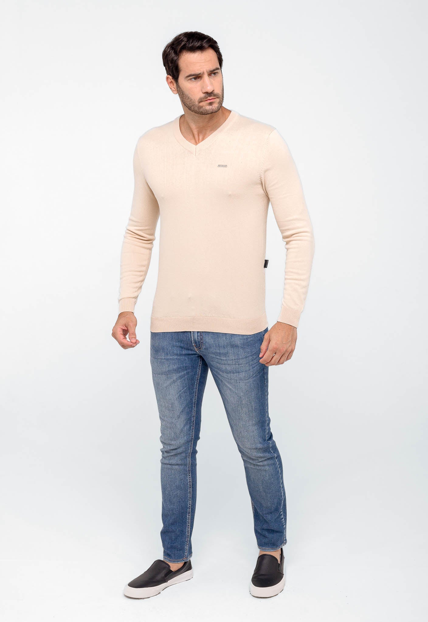 Suéter Armani Exchange Básico Bege LIVE - Henri Store