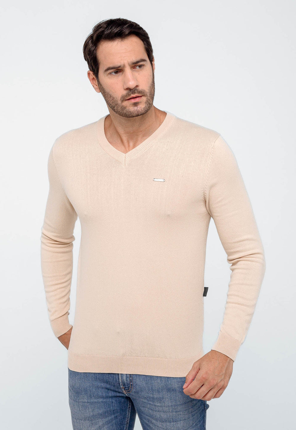 Suéter Armani Exchange Básico Bege LIVE - Henri Store