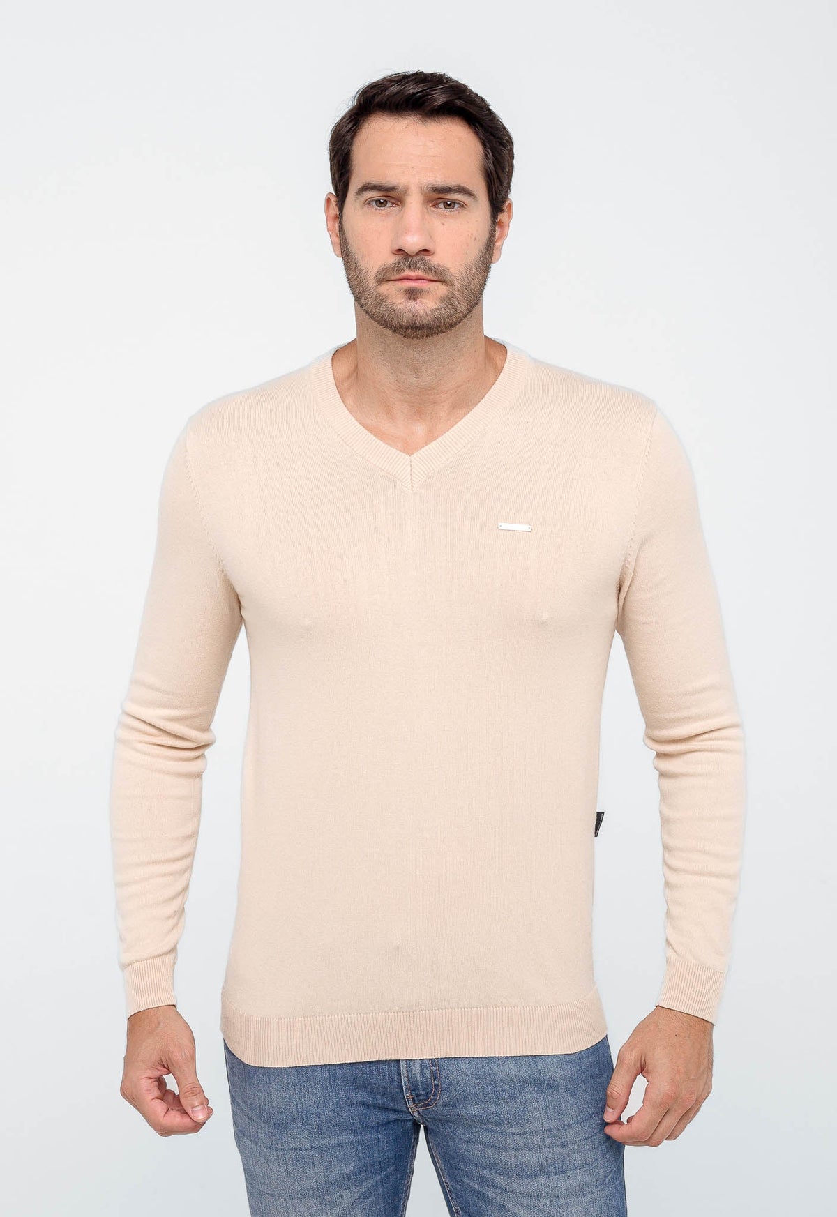 Suéter Armani Exchange Básico Bege LIVE - Henri Store