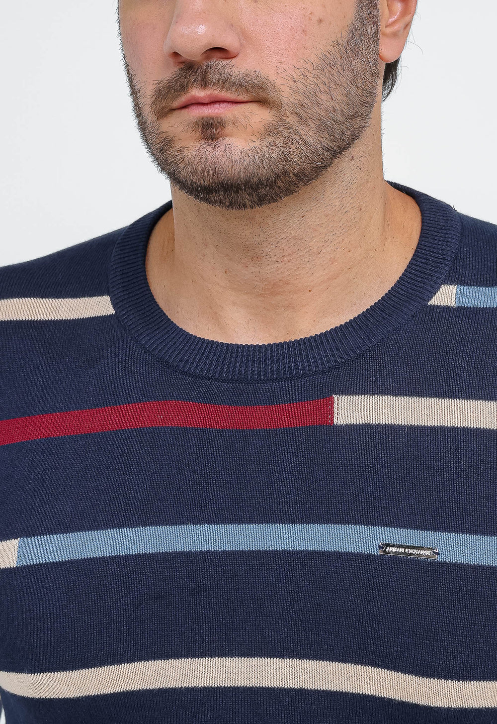 Suéter Armani Exchange Básico Listrado - Live - Henri Store
